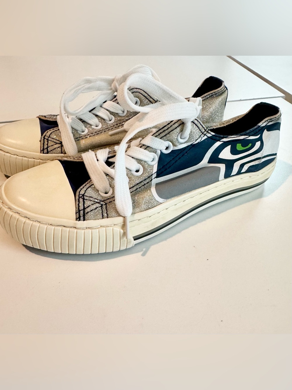 Super Bowl Winner Seahawks glitter sneakers